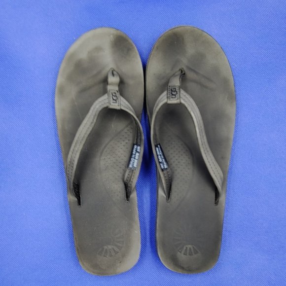 UGG Woman’s Size 7 Kayla Nubuck Leather 3092 Flip Flops Sandals - Picture 2 of 7